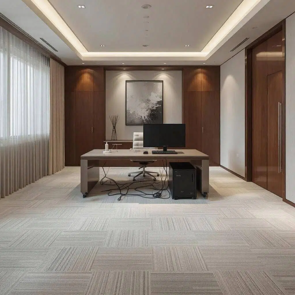 A furnished room in a residential home
